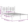 Kovový rám postele s čelem 140 x 200 cm [376374] (Barva Bílá)