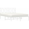 Kovový rám postele s čelem 140 x 200 cm [374291] (Barva Bílá)