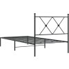 Kovový rám postele s čelem 90 x 200 cm [376495] (Barva Černá)