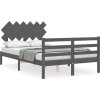 Rám postele s čelem Small Double masivní dřevo [3195258] (Barva Šedá)