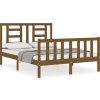 Rám postele s čelem Small Double masivní dřevo [3192854] (Barva medová hnědá)