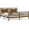Rám postele s čelem Super King Size masivní dřevo [3194070] (Barva Černá)