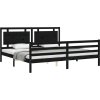 Rám postele s čelem Super King Size masivní dřevo [3194070] (Barva Černá)