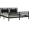 Rám postele s čelem Super King Size masivní dřevo [3194070] (Barva Černá)