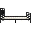 Rám postele s čelem Super King Size masivní dřevo [3194070] (Barva Černá)
