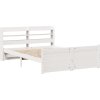 Rám postele s čelem 150x200 cm masivní borovice [3306765] (Barva Bílá)