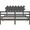 Rám postele s čelem King Size masivní dřevo [3195293] (Barva Šedá)