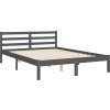 Rám postele s čelem King Size masivní dřevo [3195293] (Barva Šedá)