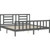 Rám postele s čelem 200 x 200 cm masivní dřevo [3192905] (Barva Černá)