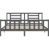 Rám postele s čelem 200 x 200 cm masivní dřevo [3192905] (Barva Černá)