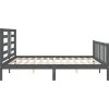 Rám postele s čelem 200 x 200 cm masivní dřevo [3192905] (Barva Černá)