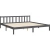 Rám postele s čelem 200 x 200 cm masivní dřevo [3192905] (Barva Černá)