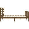Rám postele s čelem 200 x 200 cm masivní dřevo [3192905] (Barva Černá)