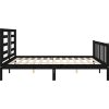 Rám postele s čelem 200 x 200 cm masivní dřevo [3192905] (Barva Černá)