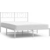 Kovový rám postele s čelem 140 x 200 cm [355513] (Barva Bílá)
