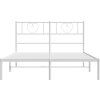 Kovový rám postele s čelem 140 x 200 cm [355513] (Barva Bílá)