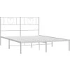 Kovový rám postele s čelem 140 x 200 cm [355513] (Barva Bílá)