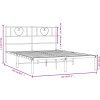 Kovový rám postele s čelem 140 x 200 cm [355513] (Barva Bílá)