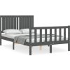 Rám postele s čelem Small Double masivní dřevo [3192918] (Barva Šedá)