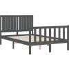 Rám postele s čelem Small Double masivní dřevo [3192918] (Barva Šedá)