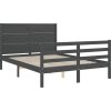 Rám postele s čelem 140 x 200 cm masivní dřevo [3194638] (Barva Šedá)