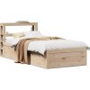 Rám postele s čelem 90 x 200 cm masivní borové dřevo [3306353] (Barva Voskově hnědá)