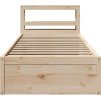 Rám postele s čelem 90 x 200 cm masivní borové dřevo [3306353] (Barva Voskově hnědá)