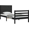Rám postele s čelem Single masivní dřevo [3194995] (Barva Černá)