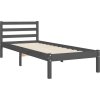 Rám postele s čelem Single masivní dřevo [3194995] (Barva Černá)