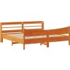 Rám postele s čelem 200 x 200 cm masivní borové dřevo [3307032] (Barva Přírodní)