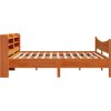Rám postele s čelem 200 x 200 cm masivní borové dřevo [3307032] (Barva Přírodní)
