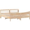 Rám postele s čelem 200 x 200 cm masivní borové dřevo [3307032] (Barva Přírodní)