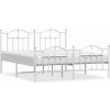 Kovový rám postele bez matrace s nožním čelem 180x200 cm [353510] (Barva Bílá)