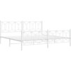 Kovový rám postele s hlavovým a nožním čelem 193 x 203 cm [376201] (Barva Bílá)