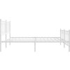 Kovový rám postele s hlavovým a nožním čelem 193 x 203 cm [376201] (Barva Bílá)