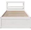 Rám postele s čelem 90 x 190 cm masivní borovice [3306364] (Barva Bílá)