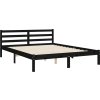Rám postele s čelem 140 x 190 cm masivní dřevo [3195270] (Barva Černá)