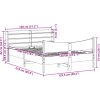 Rám postele s čelem 120 x 200 cm masivní borové dřevo [3307047] (Barva Přírodní)