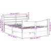 Rám postele s čelem 160 x 200 cm masivní borové dřevo [3307039] (Barva Bílá)