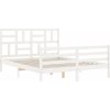 Rám postele s čelem King Size masivní dřevo [3194902] (Barva Bílá)