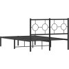 Kovový rám postele s čelem 120 x 190 cm [376223] (Barva Černá)