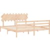 Rám postele s čelem Super King Size masivní dřevo [3195302] (Barva Bílá)