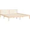 Rám postele s čelem Super King Size masivní dřevo [3195302] (Barva Bílá)