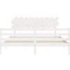 Rám postele s čelem Super King Size masivní dřevo [3195302] (Barva Bílá)