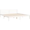 Rám postele s čelem Super King Size masivní dřevo [3195302] (Barva Bílá)
