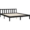 Rám postele s čelem 160 x 200 cm masivní dřevo [3193155] (Barva Černá)