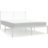 Kovový rám postele s čelem 140 x 200 cm [350932] (Barva Bílá)