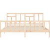 Rám postele s čelem 200 x 200 cm masivní dřevo [3193162] (Barva Bílá)