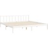 Rám postele s čelem 200 x 200 cm masivní dřevo [3193162] (Barva Bílá)