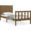Rám postele s čelem Single masivní dřevo [3193174] (Barva medová hnědá)